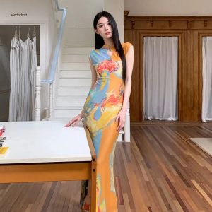 Vintage Floral Cut Out Maxi Dress