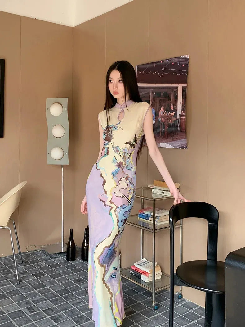 Vintage Floral Cut Out Maxi Dress Vintage Floral Cut Out Maxi Dress