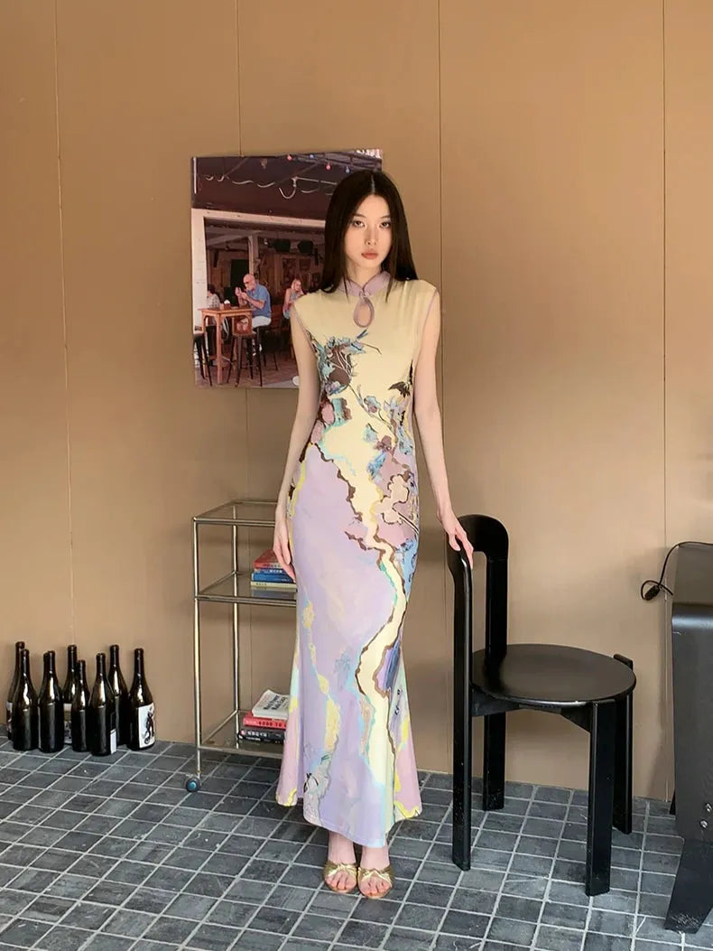 Vintage Floral Cut Out Maxi Dress Vintage Floral Cut Out Maxi Dress