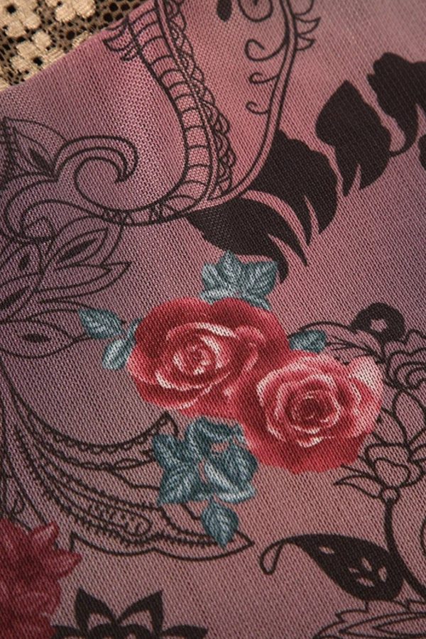 Vintage Floral Lace Trim Top