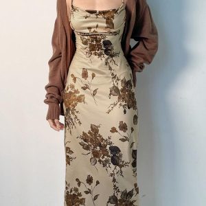 Vintage Floral Maxi Dress
