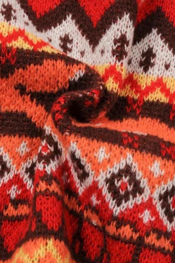 Vintage Fox Embroidered Christmas Sweater