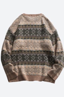 Vintage Jacquard Knitted Sweater