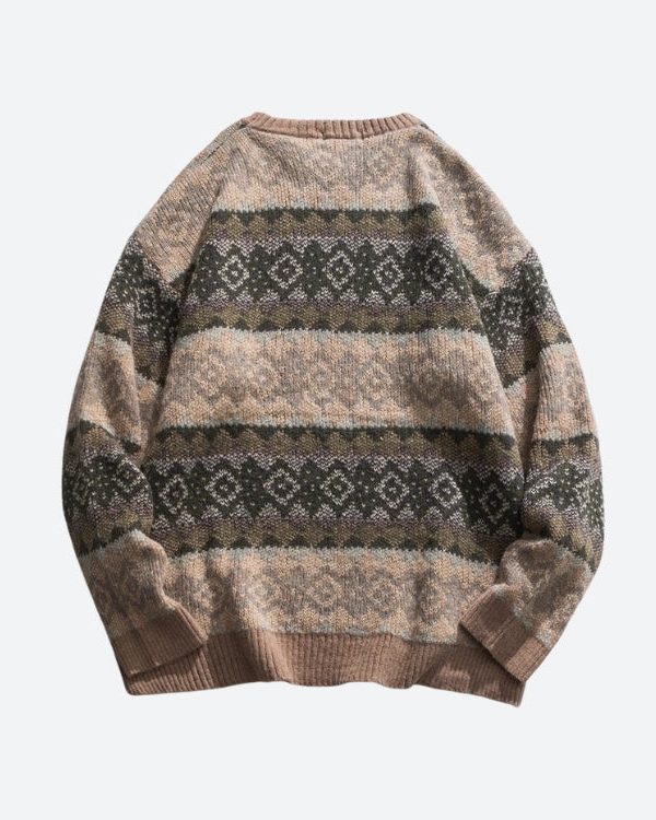 Vintage Jacquard Knitted Sweater