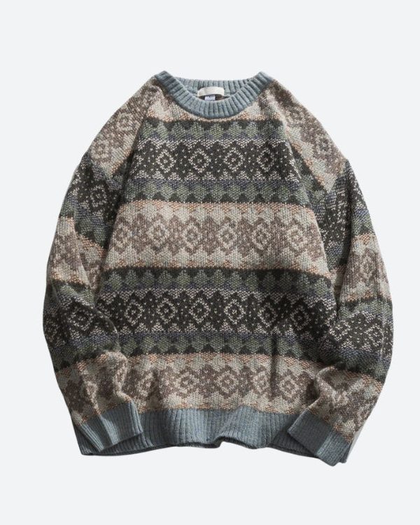 Vintage Jacquard Knitted Sweater
