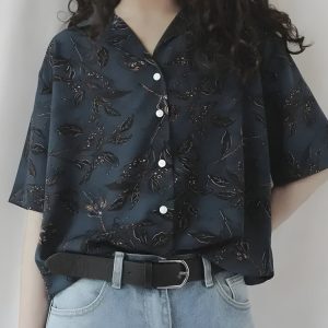 Vintage Leaf Designed Shirt