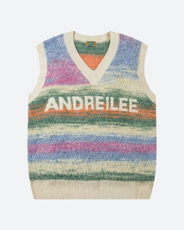 Vintage Multicolored Yarn Plush Sweater Vest