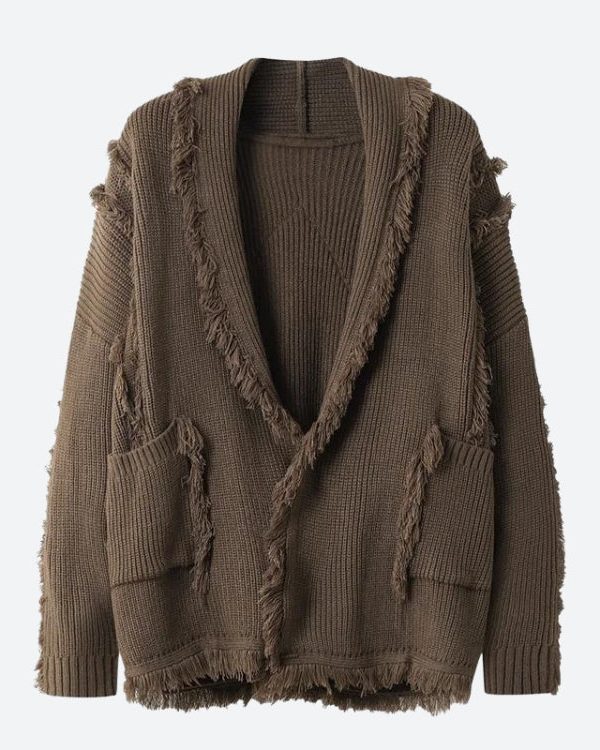 Vintage Pockets Tasseled Knitted Cardigan