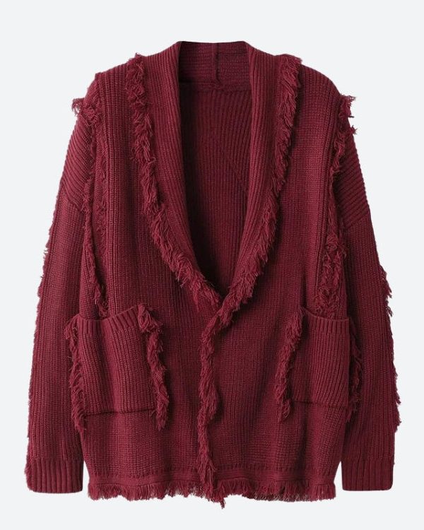Vintage Pockets Tasseled Knitted Cardigan