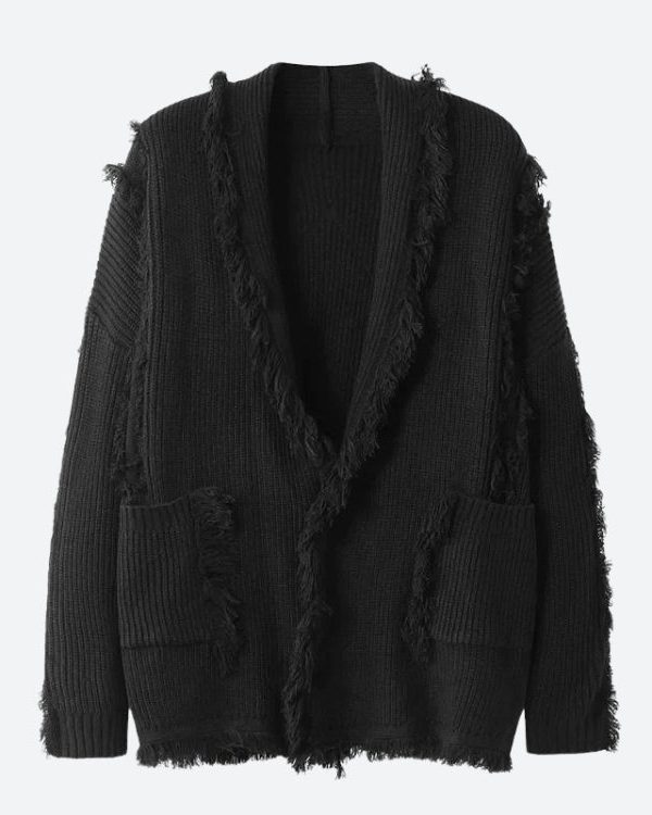 Vintage Pockets Tasseled Knitted Cardigan