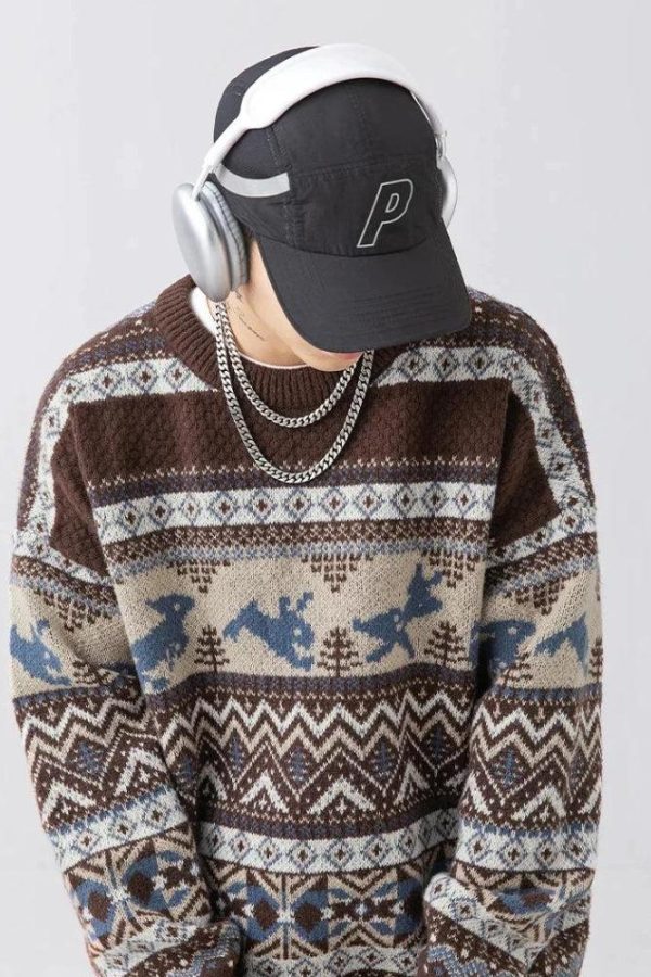 Vintage Rabbits Knitted Sweater