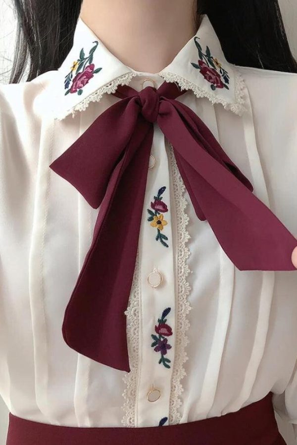 Vintage Rose Embroidered Shirt
