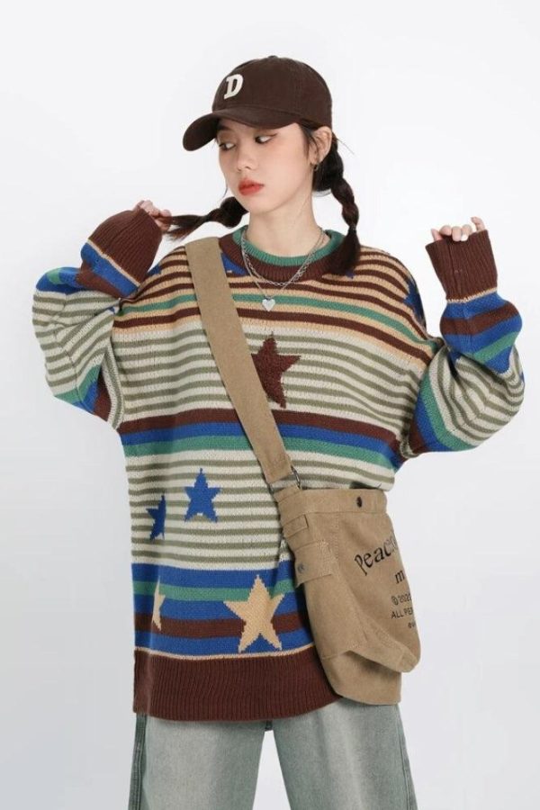 Vintage Star Printed Knit Sweater