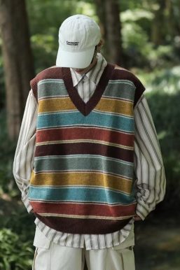 Vintage Striped Sweater Vest