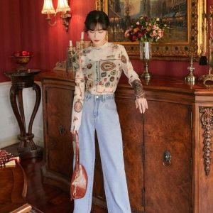 Vintage Symbols Sheer Top