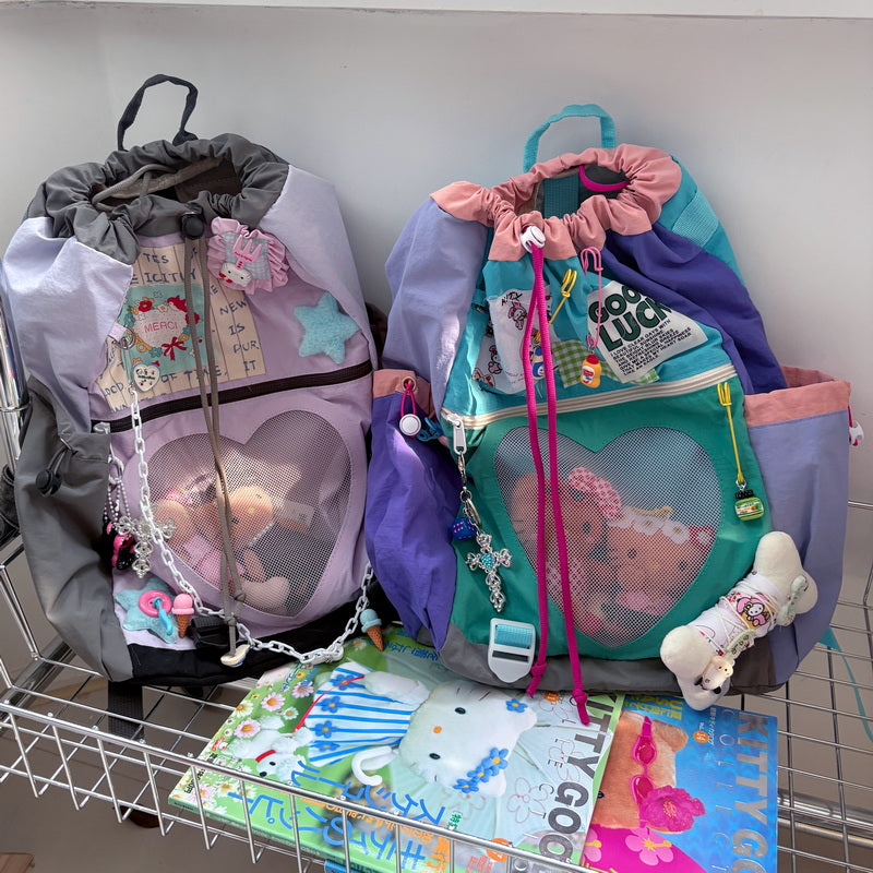 Vintage Y2K Drawstring Casual Ita Backpack