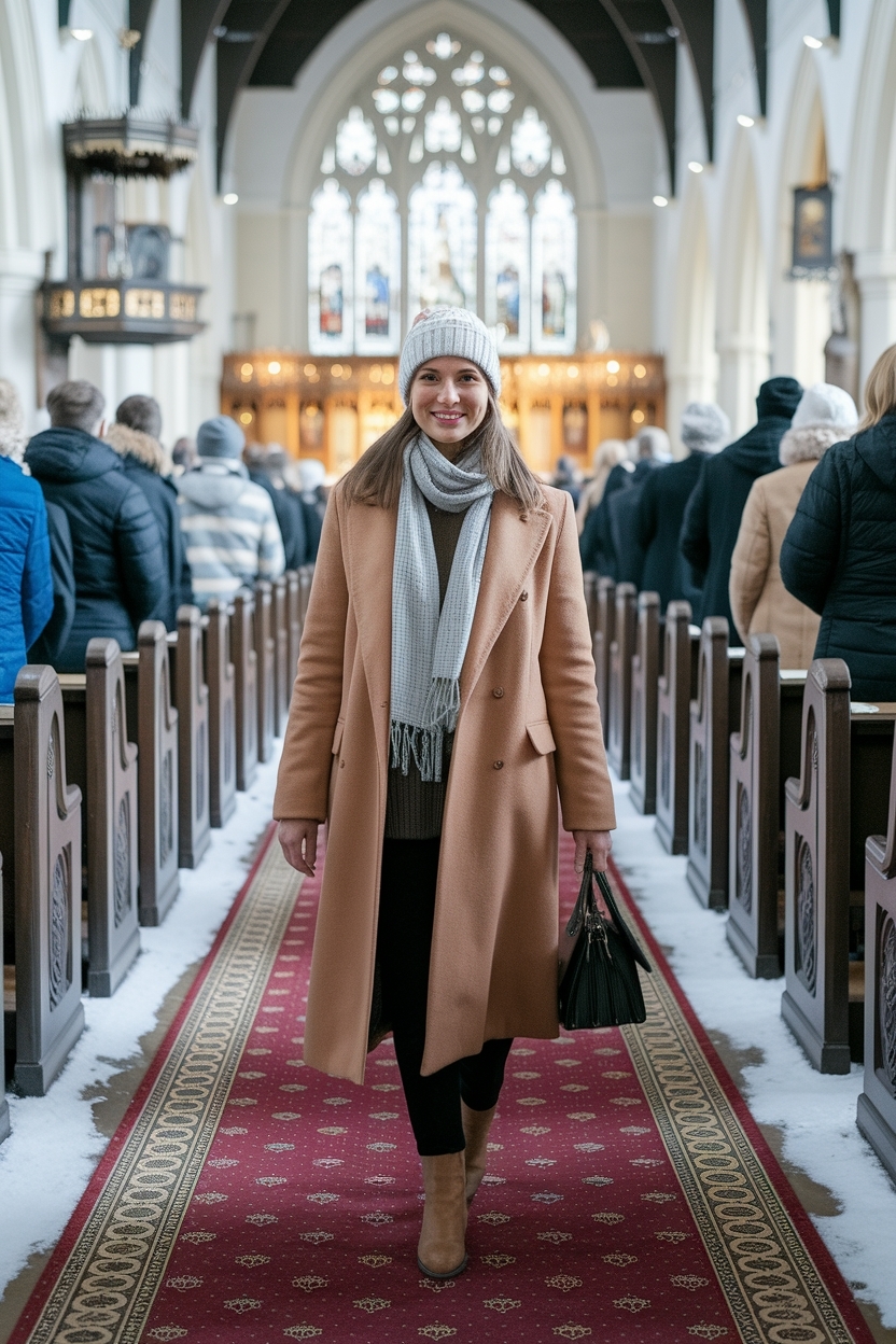 Warm Church Outfit Winter: Best Layers for Sunday Service outfit idea