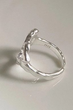Wavy Heart Silver Ring