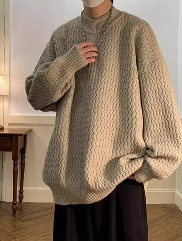 Wavy Knit Sweater