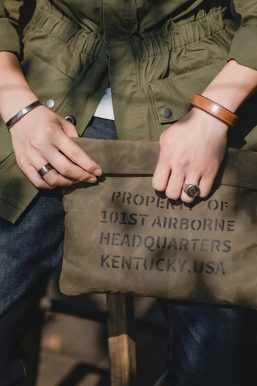 Waxed Canvas Clutch Bag