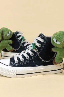 Weirdcore Dinosaur Canvas Shoes
