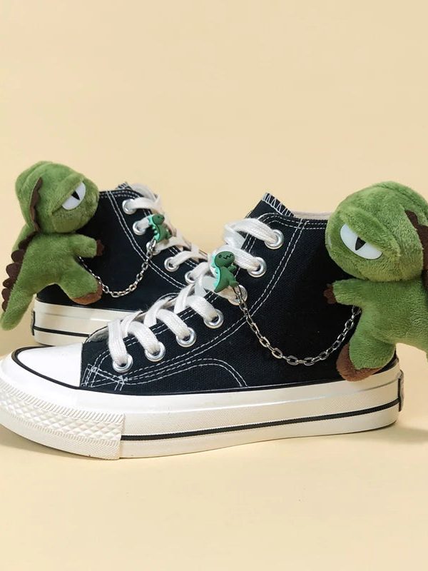 Weirdcore Dinosaur Canvas Shoes