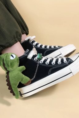 Weirdcore Dinosaur Canvas Shoes