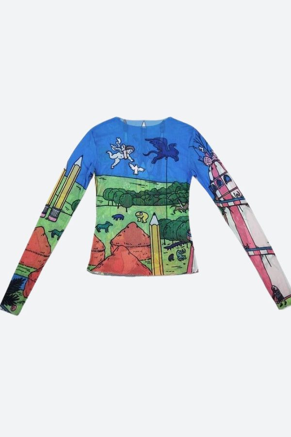 Weirdcore Dream Mesh Top