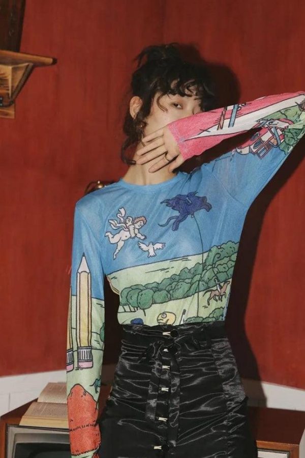 Weirdcore Dream Mesh Top