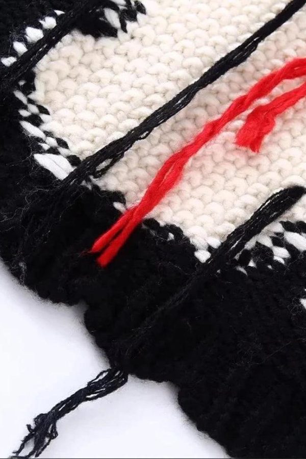 Weirdcore Flower Embroidered Knitted Sweater Vest