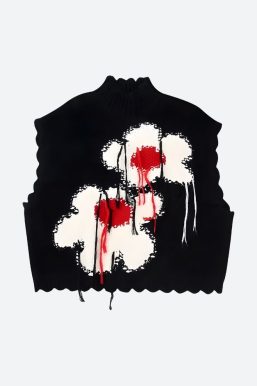 Weirdcore Flower Embroidered Knitted Sweater Vest