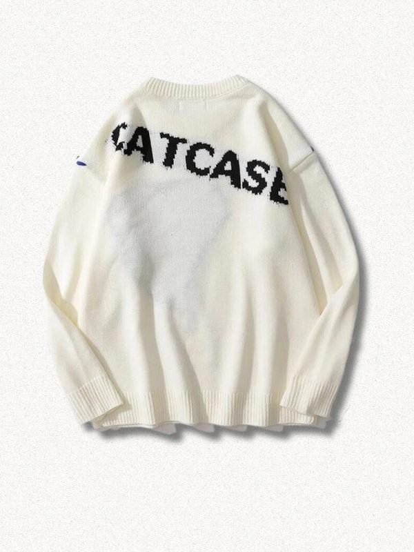 Weirdcore Heart Embroidered Sweater