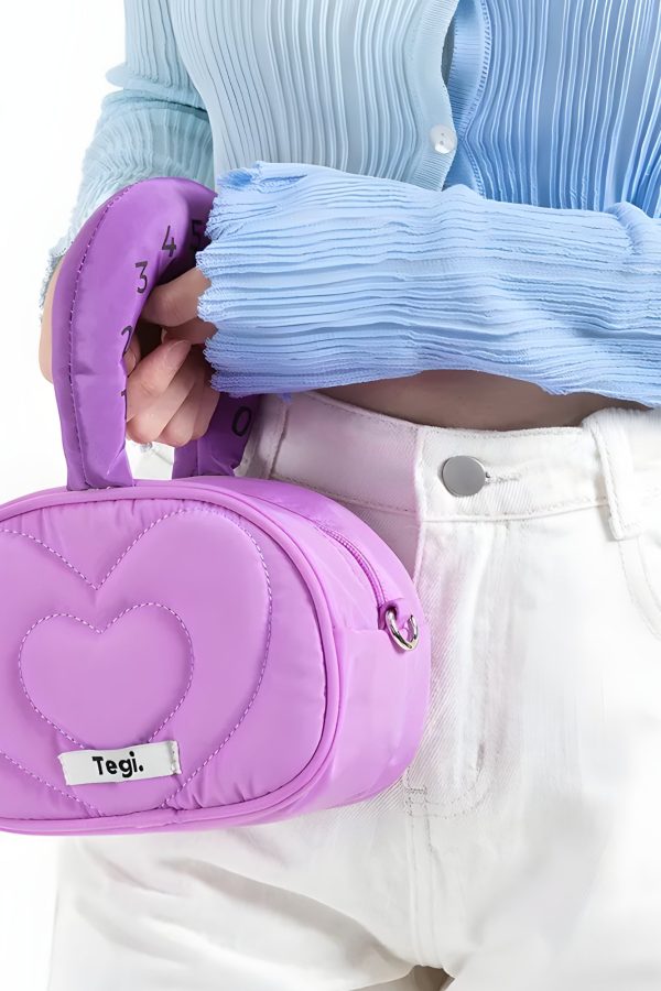 Weirdcore Heart Puffer Handbag