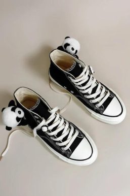 Weirdcore Panda Canvas Shoes