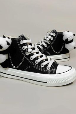 Weirdcore Panda Canvas Shoes