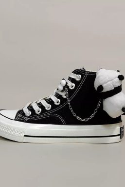 Weirdcore Panda Canvas Shoes