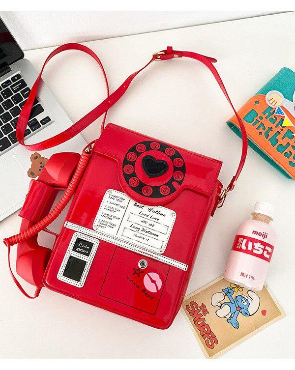 Weirdcore Retro Phone Shaped Crossbody Bag