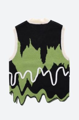 Weirdcore Wavy Striped Sweater Vest