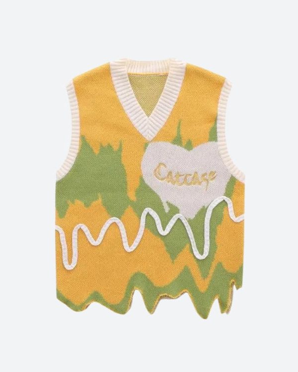 Weirdcore Wavy Striped Sweater Vest