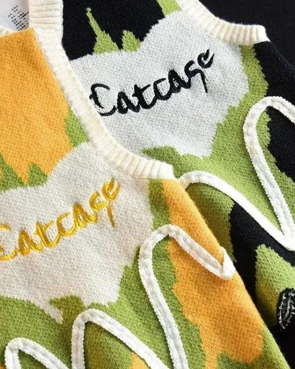 Weirdcore Wavy Striped Sweater Vest