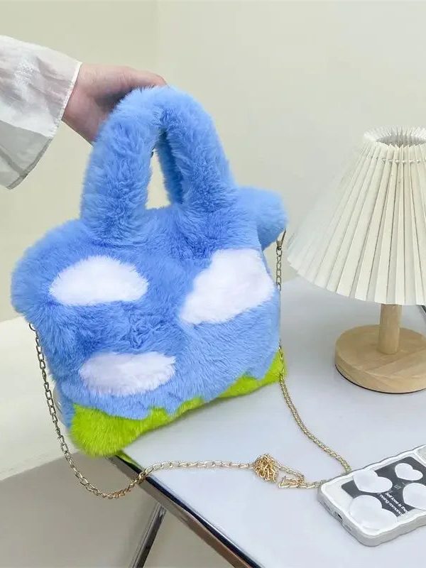 White Clouds & Blue Sky Fluffy Bag