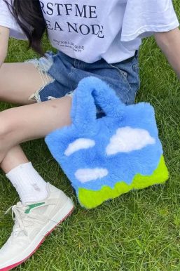 White Clouds & Blue Sky Fluffy Bag