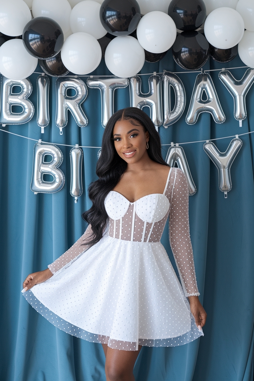 White Birthday Dress Black Women for Timeless Elegance outfit idea