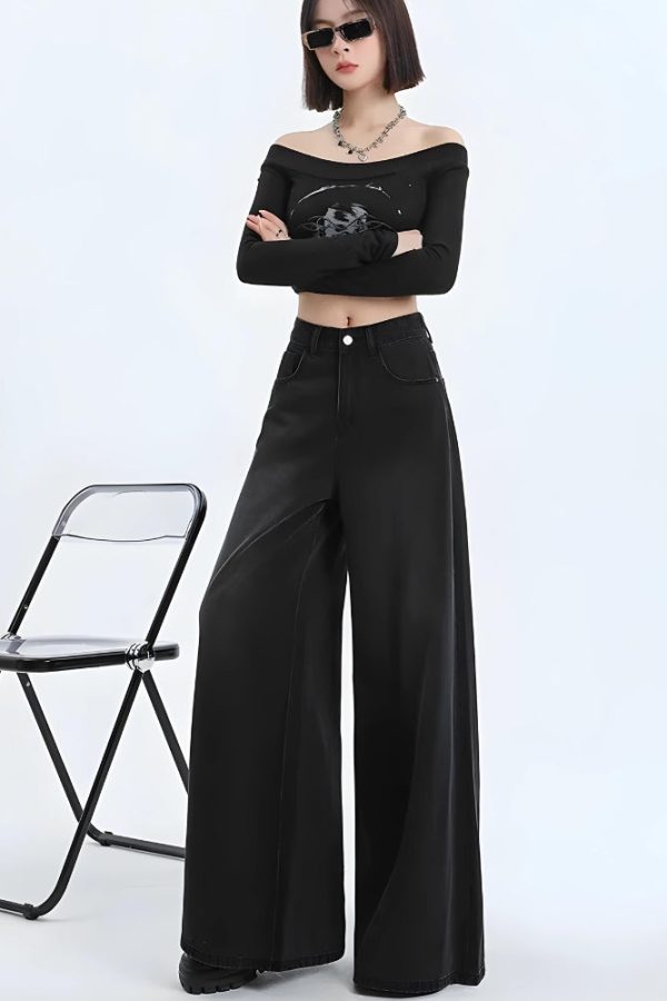 Wide Leg Regular Waist Jeans