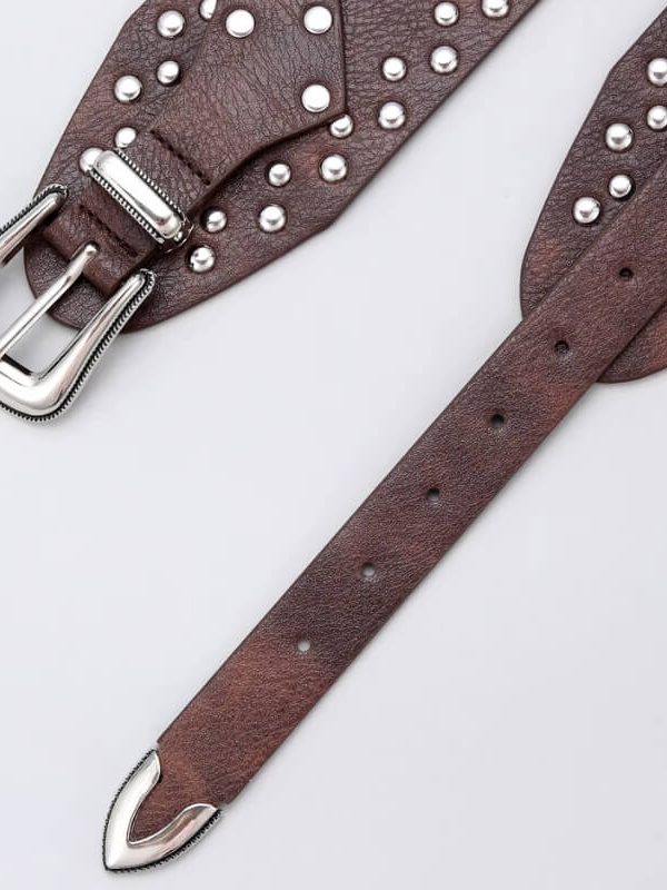 Wide Studded Western Belt