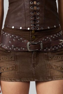 Wide Studded Western Belt