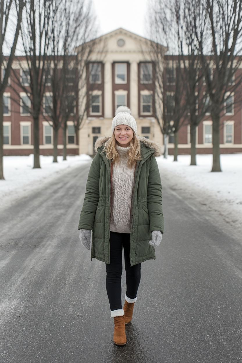 Winter College Outfits Cold Weather for Campus Chic outfit idea