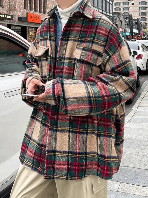 Wool Plaid Shirt Jacket