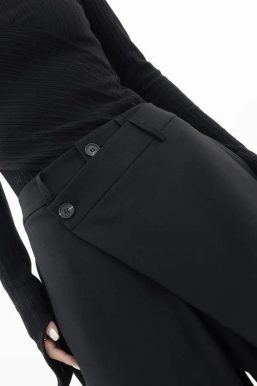 Wrap Front Wide Leg Pants