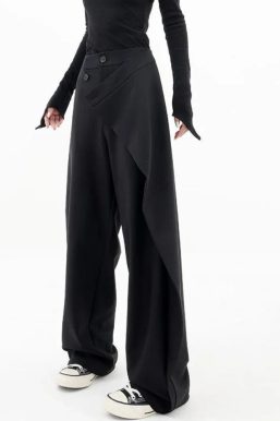 Wrap Front Wide Leg Pants